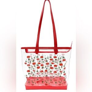 ED HARDY Zippered Red Cherries Tote Bag - DEAD STOCK!